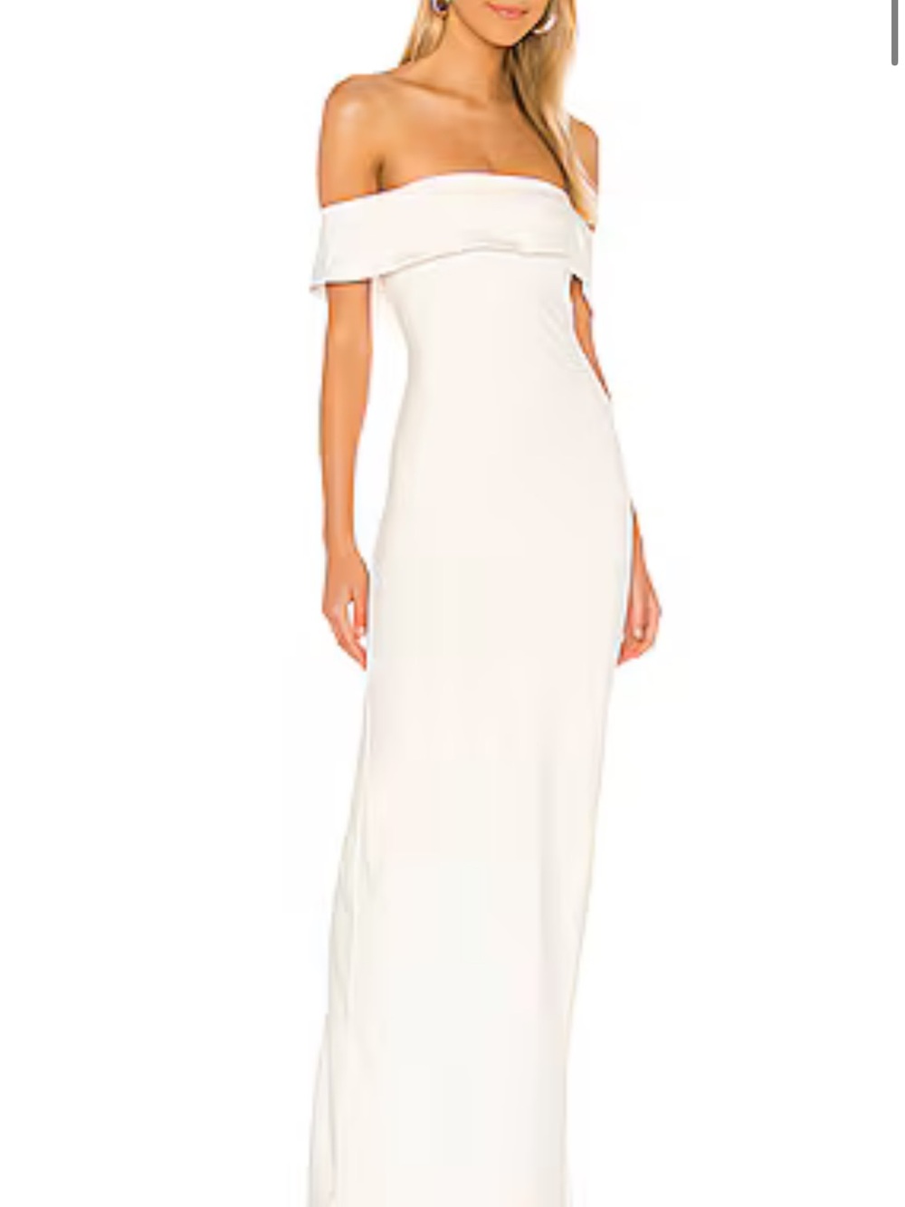 Lovers + Friends Off-Shoulder Cream Maxi Dress